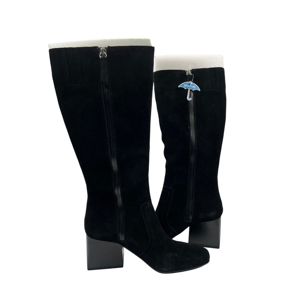 AQUA COLLEGE WOMENS TORI WATERPROOF TALL SUEDE CLASSIC BOOT BLACK 10M NEW - Picture 7 of 10